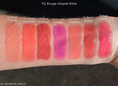 ysl volupe shine|YSL rouge volupte shine swatches.